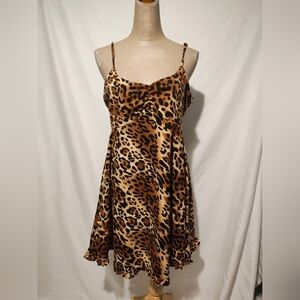 Sourpuss cheetah print babydoll dress M
